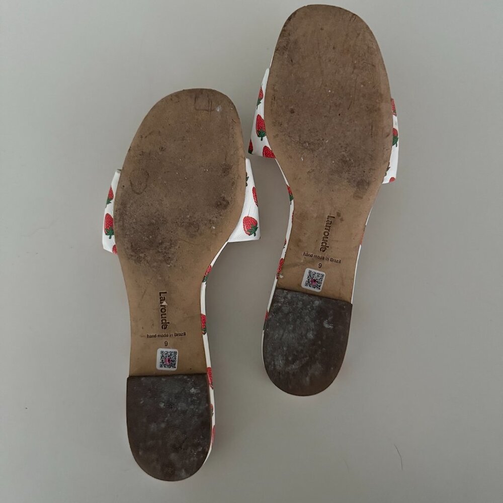 Larroude Ive White Strawberry Mule Sandals - Picture 6 of 6